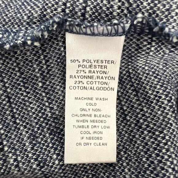 Loft Women’s Cold Shoulder Long Sleeve Marled Sweater Navy/White Size Small - Picture 8 of 8